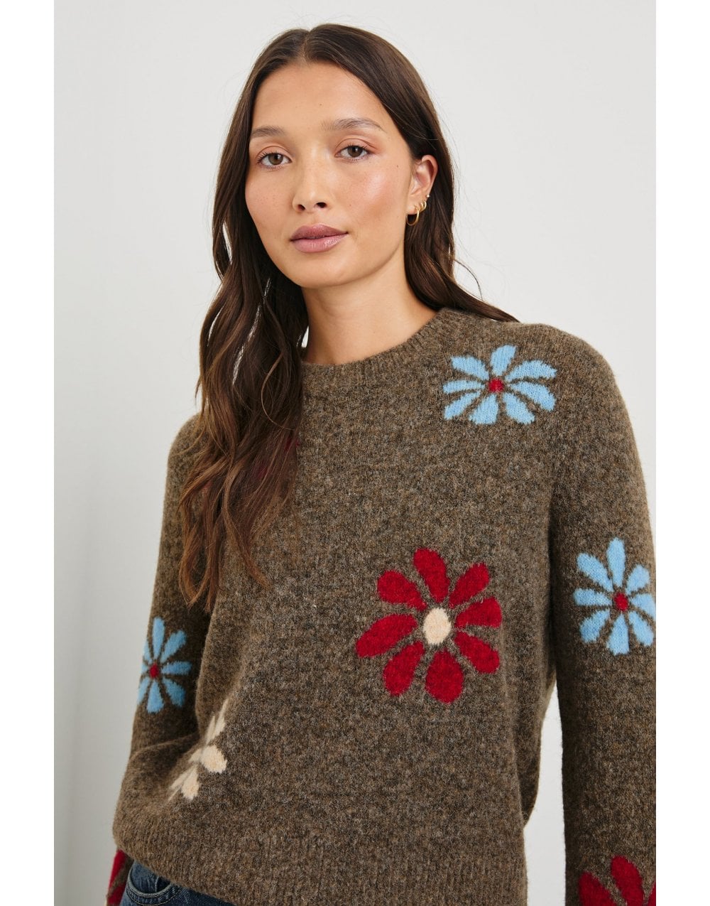 Young Ideas/Henmores - Anise Winter Floral Jumper - Brown - S