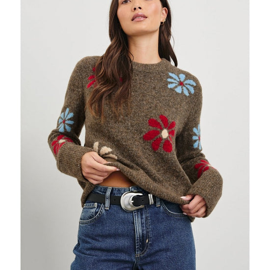 Young Ideas/Henmores - Anise Winter Floral Jumper - Brown - S