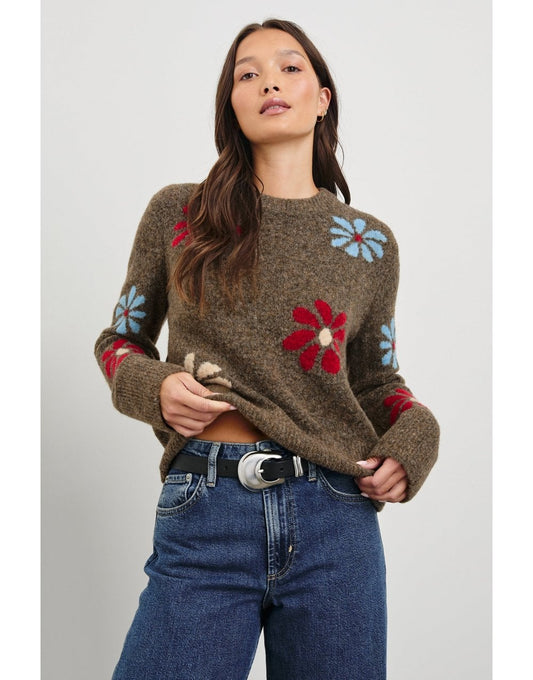 Young Ideas/Henmores - Anise Winter Floral Jumper - Brown - S