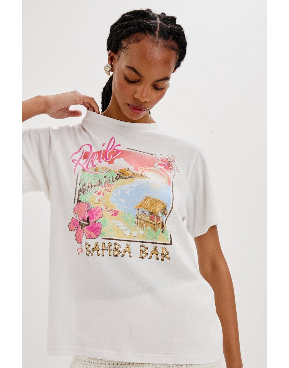 Young Ideas/Henmores - Bamba Bar Graphic T-Shirt - White - XS