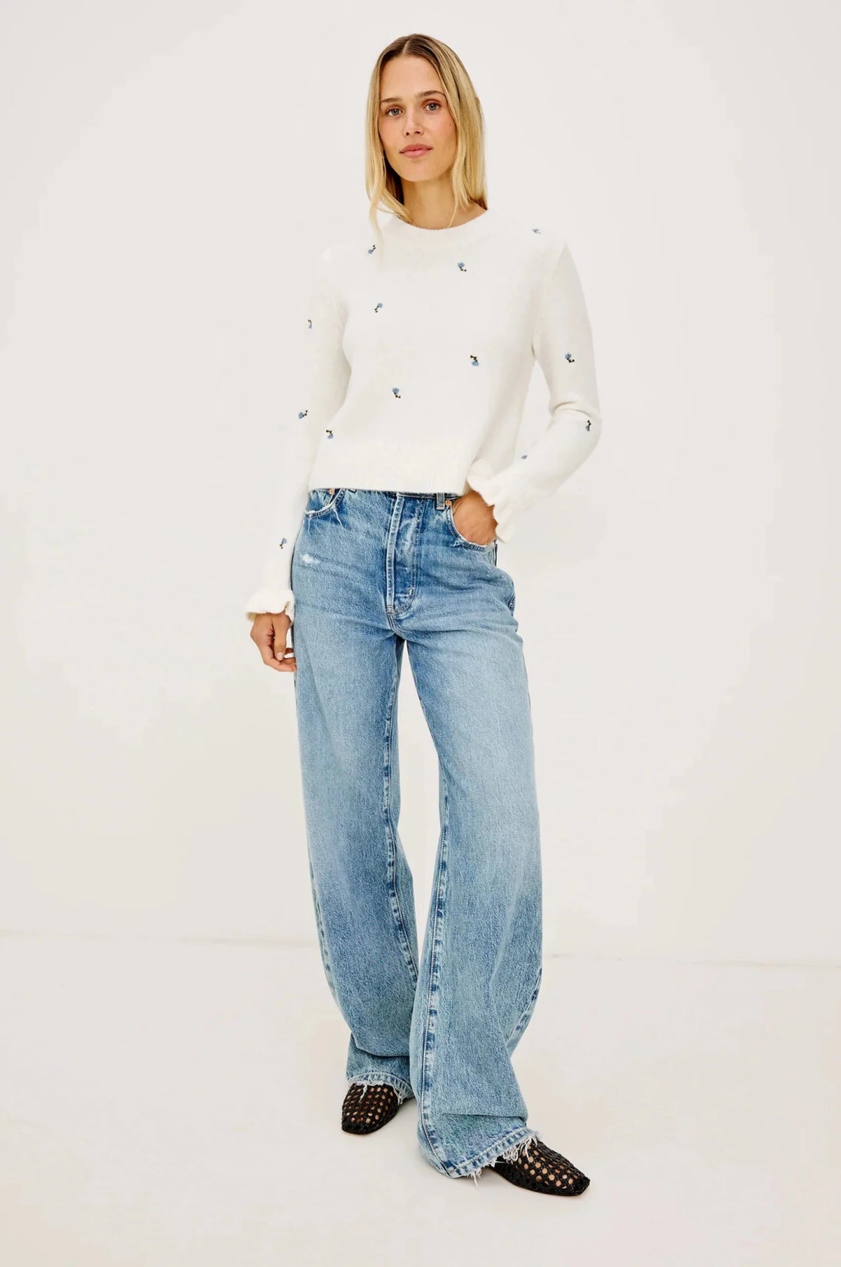 Young Ideas & Henmores -Bettie Buds Jumper -Blue Buds -S