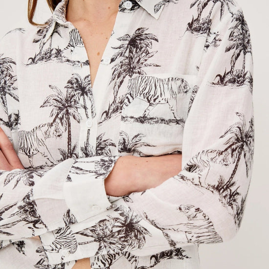 Young Ideas/Henmores - Charli Bengal Long Sleeve Shirt - Ivory/Grey - XS