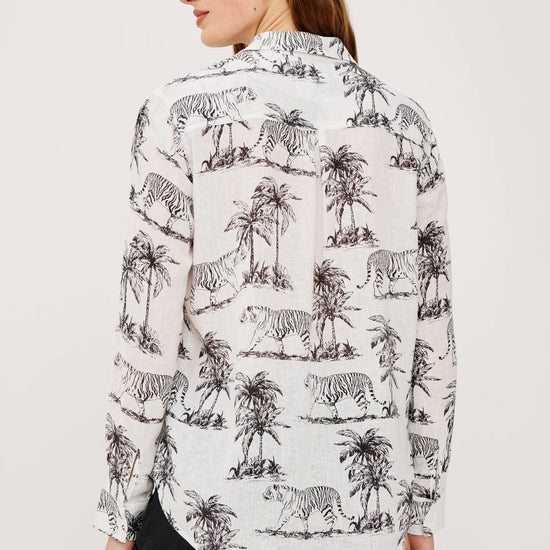 Young Ideas/Henmores - Charli Bengal Long Sleeve Shirt - Ivory/Grey - XS