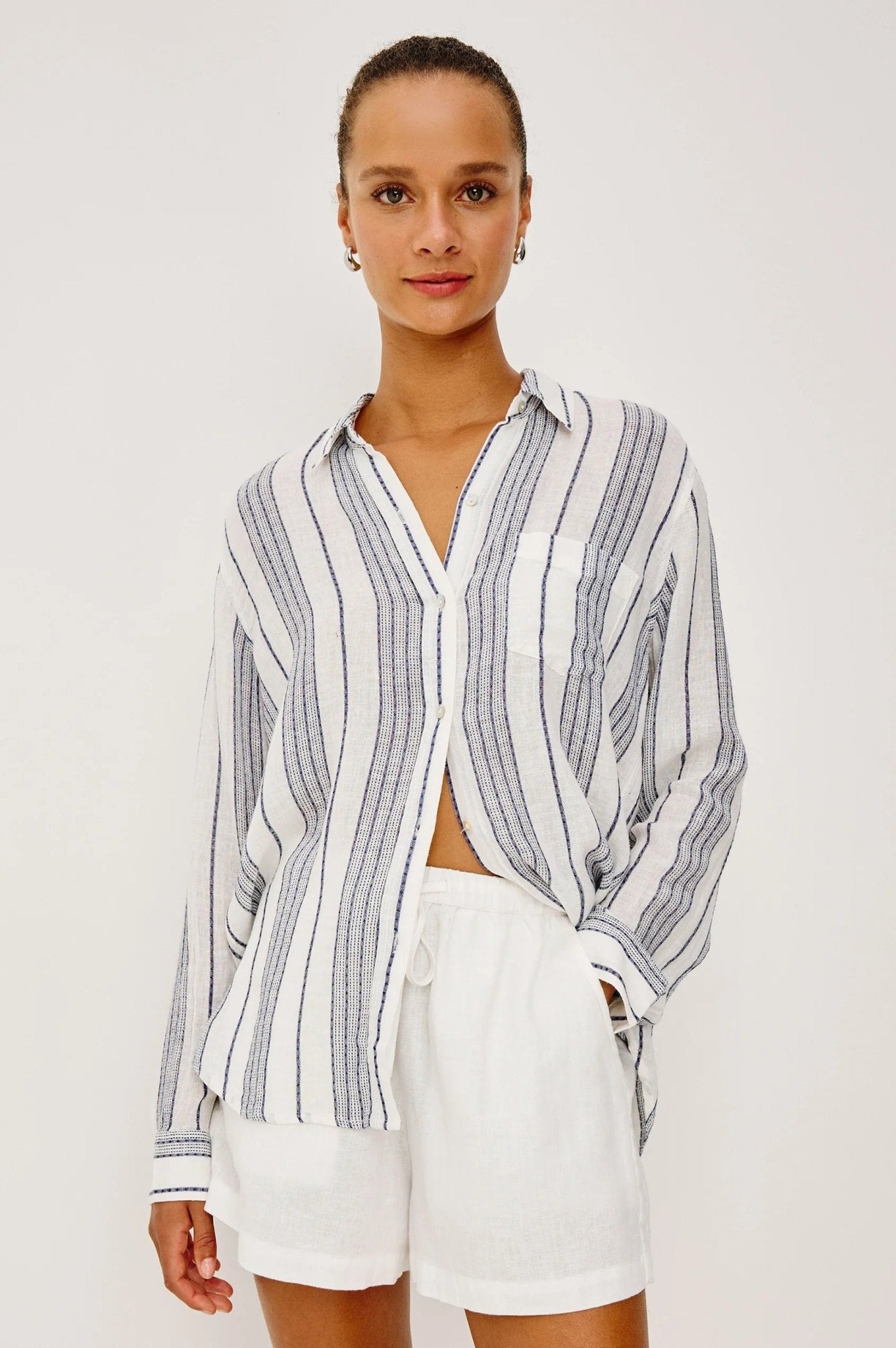 Young Ideas & Henmores -Charli Stripe Long Sleeve Shirt -8749 Salino Stripe -XS