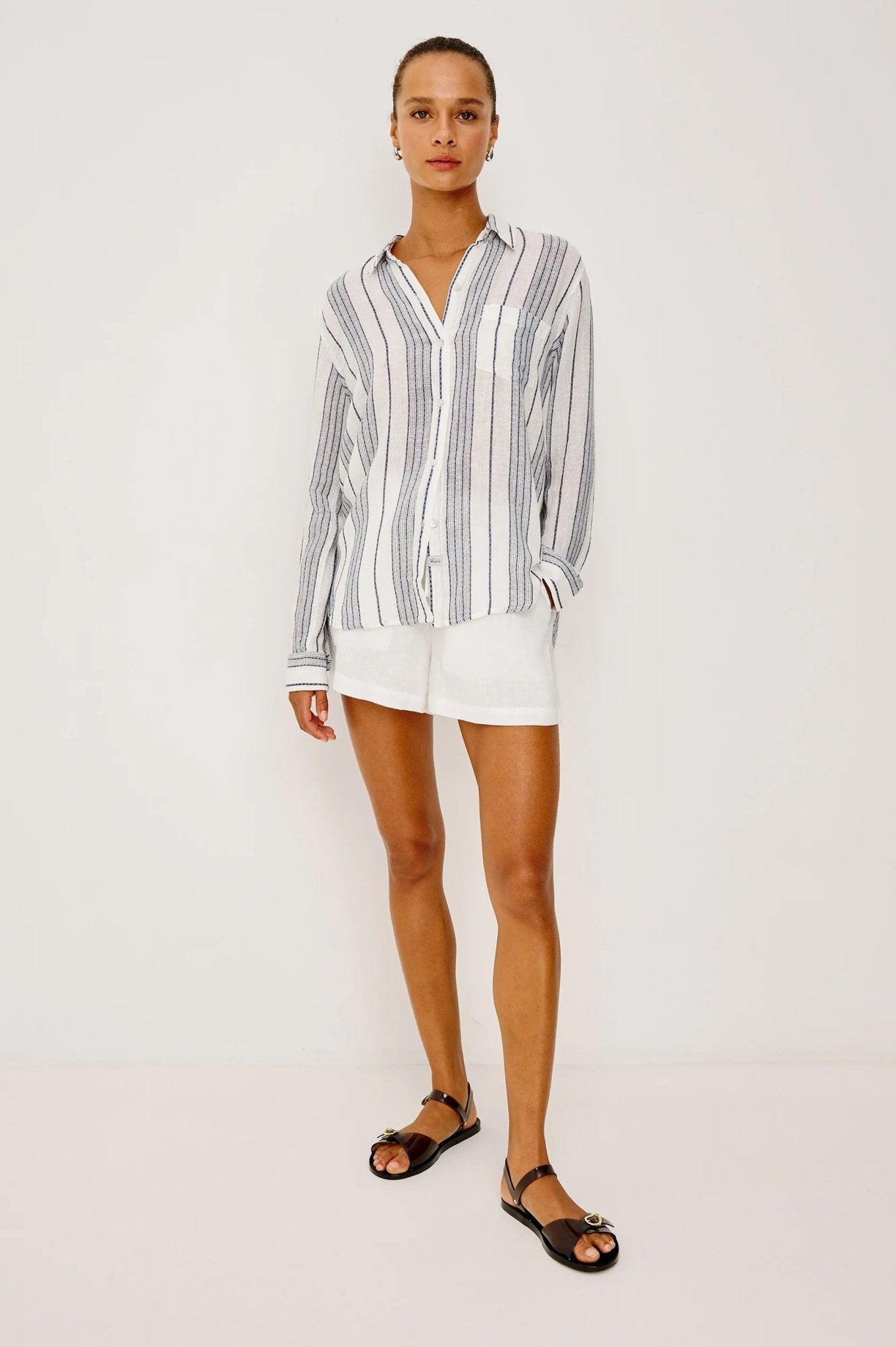 Young Ideas & Henmores -Charli Stripe Long Sleeve Shirt -8749 Salino Stripe -XS