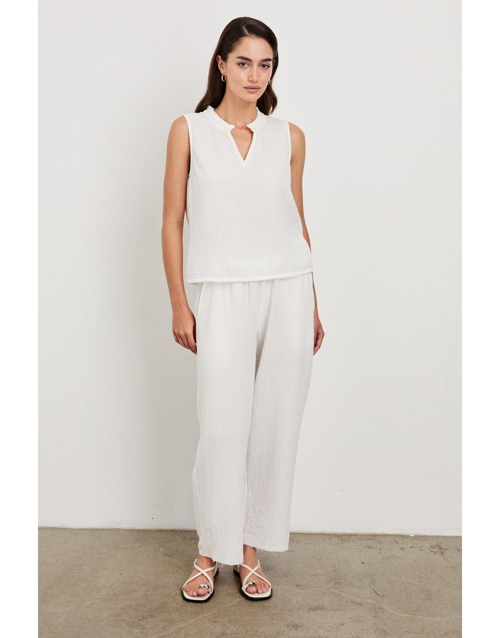 Young Ideas/Henmores - Christy Frill Collar Sleeveless Top - Admiral Blue - S