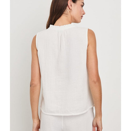 Young Ideas/Henmores - Christy Frill Collar Sleeveless Top - Admiral Blue - S