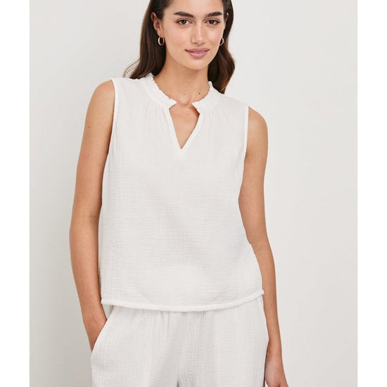 Young Ideas/Henmores - Christy Frill Collar Sleeveless Top - Admiral Blue - S