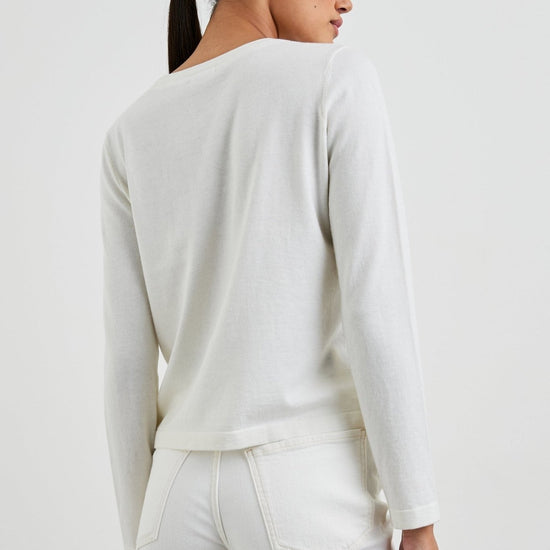 Young Ideas/Henmores - Cotton Cashmere Long Sleeve Top - White - M