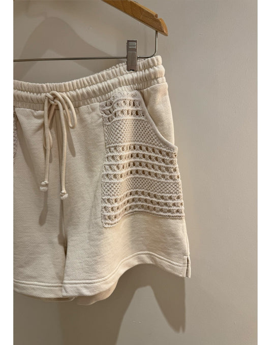 Young Ideas/Henmores - Eddie Crochet Pocket Shorts - oat - XS
