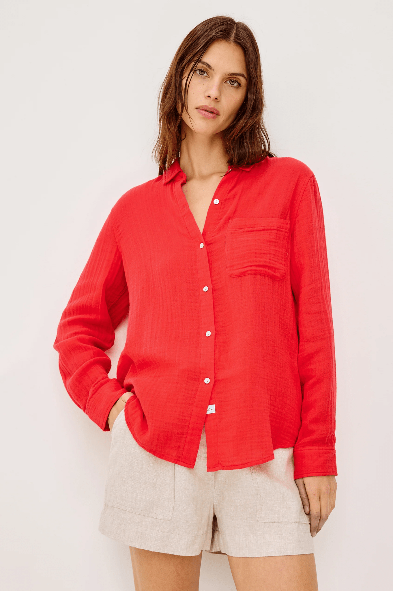 Young Ideas & Henmores - Ellis Organic Cotton Shirt - Cherry - XS