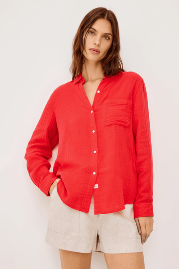Young Ideas & Henmores - Ellis Organic Cotton Shirt - Cherry - XS