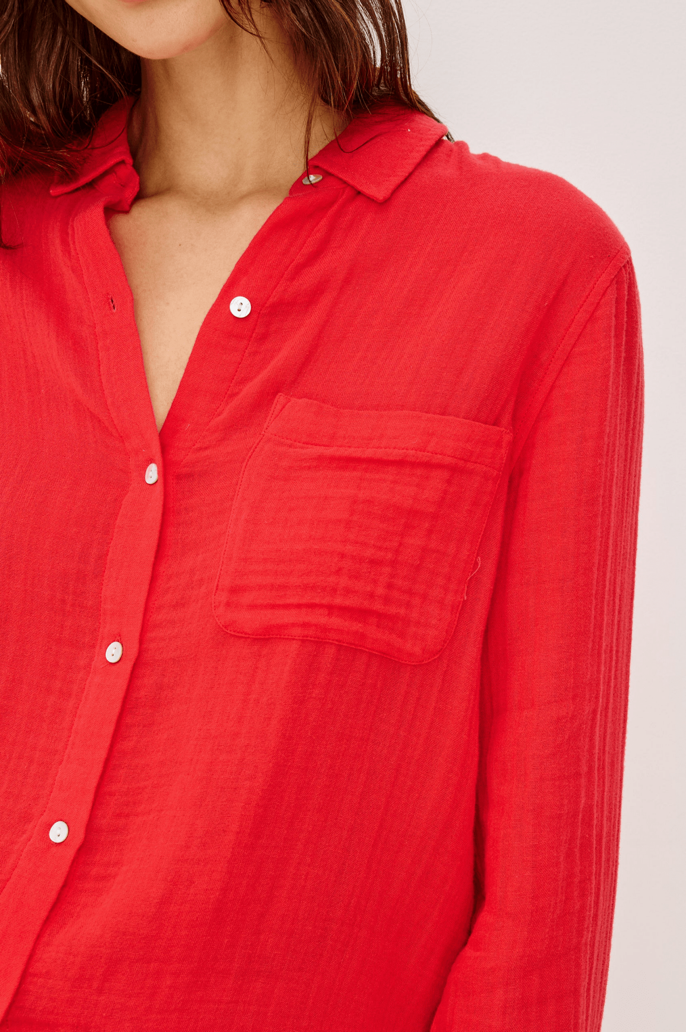 Young Ideas & Henmores - Ellis Organic Cotton Shirt - Cherry - XS