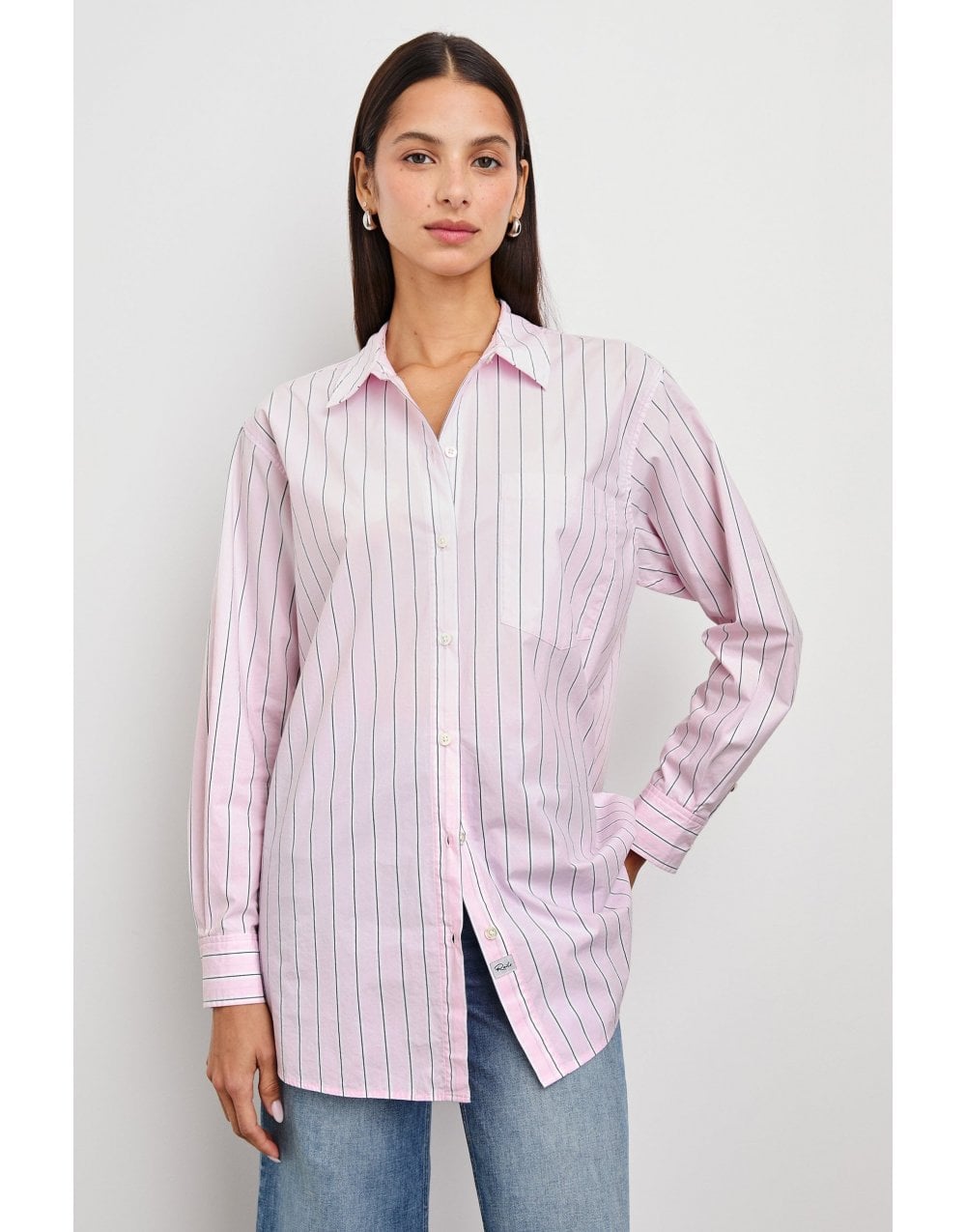 Young Ideas/Henmores - Elsa Striped Single Pocket Shirt - Cherry Blossom Stripe - XS