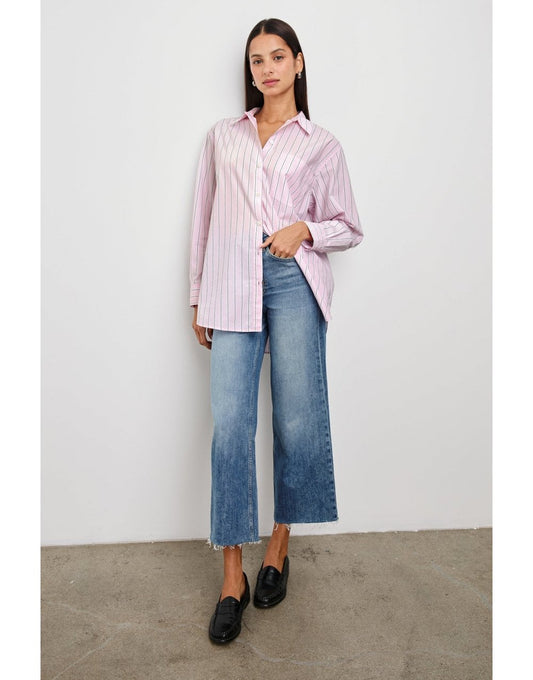 Young Ideas/Henmores - Elsa Striped Single Pocket Shirt - Cherry Blossom Stripe - XS