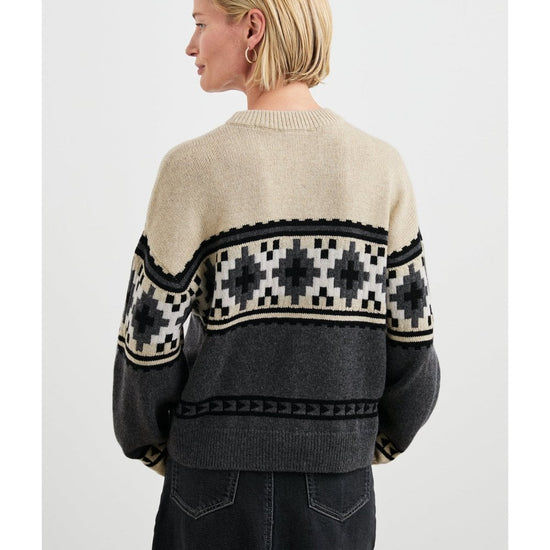 Young Ideas/Henmores - Emma Heather Fairisle Jumper - Cream/Grey - S