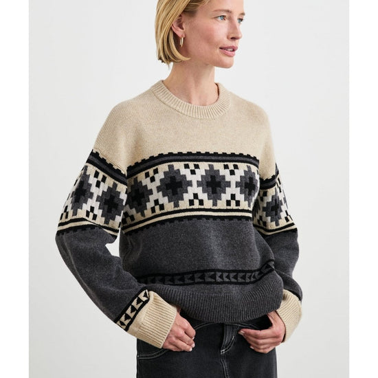 Young Ideas/Henmores - Emma Heather Fairisle Jumper - Cream/Grey - S
