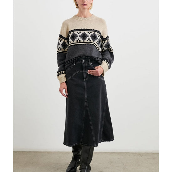 Young Ideas/Henmores - Emma Heather Fairisle Jumper - Cream/Grey - S