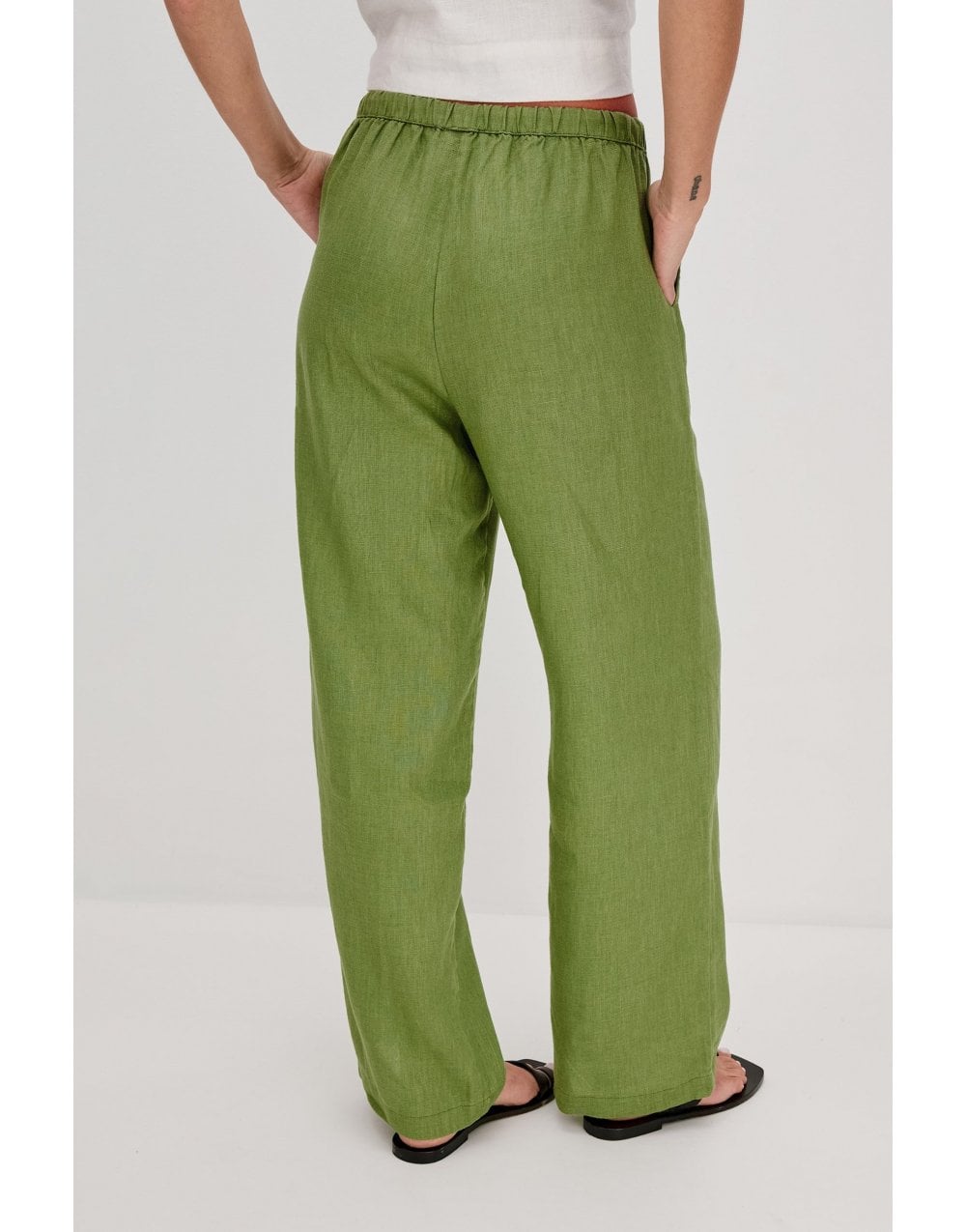 Young Ideas/Henmores - Emmie Drawstring Relaxed Trousers - Dill Green - XS
