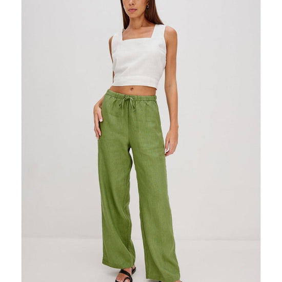 Young Ideas/Henmores - Emmie Drawstring Relaxed Trousers - Dill Green - XS