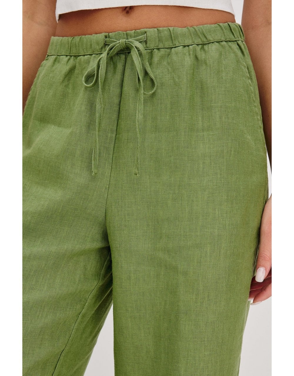 Young Ideas/Henmores - Emmie Drawstring Relaxed Trousers - Dill Green - XS