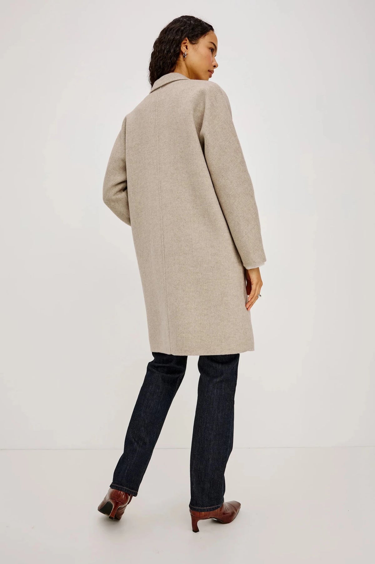 Young Ideas & Henmores -Everest Herringbone Coat -Oat Herringbone -S