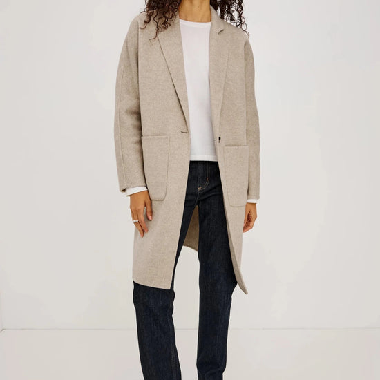 Young Ideas & Henmores -Everest Herringbone Coat -Oat Herringbone -S