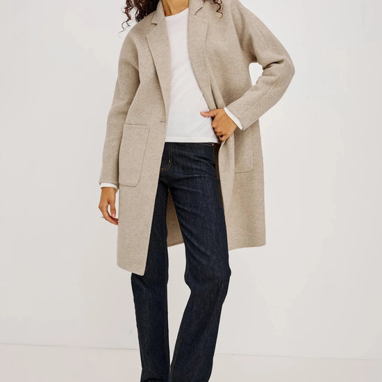 Young Ideas & Henmores -Everest Herringbone Coat -Oat Herringbone -S