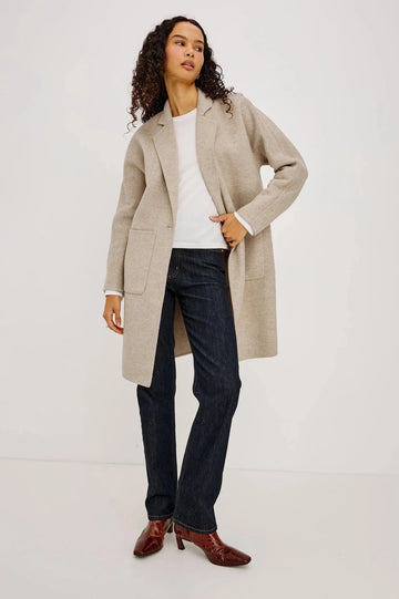 Young Ideas & Henmores -Everest Herringbone Coat -Oat Herringbone -S