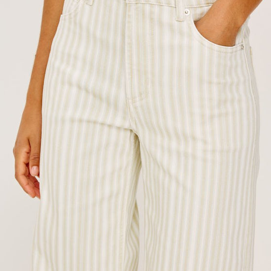 Young Ideas & Henmores -Getty Wide Leg Crop Jean -8700 Malibu Stripe -26