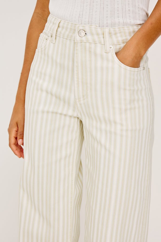 Young Ideas & Henmores -Getty Wide Leg Crop Jean -8700 Malibu Stripe -26