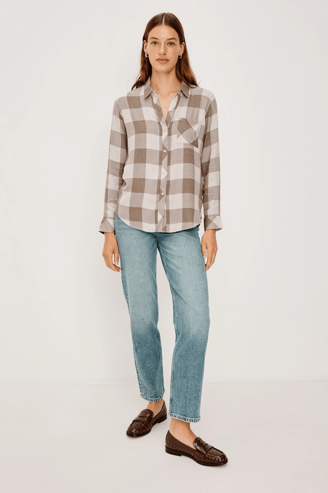 Young Ideas & Henmores - Hunter Checked Shirt - Dove Brown - XS