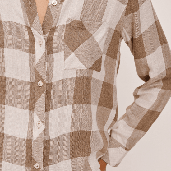 Young Ideas & Henmores - Hunter Checked Shirt - Dove Brown - XS