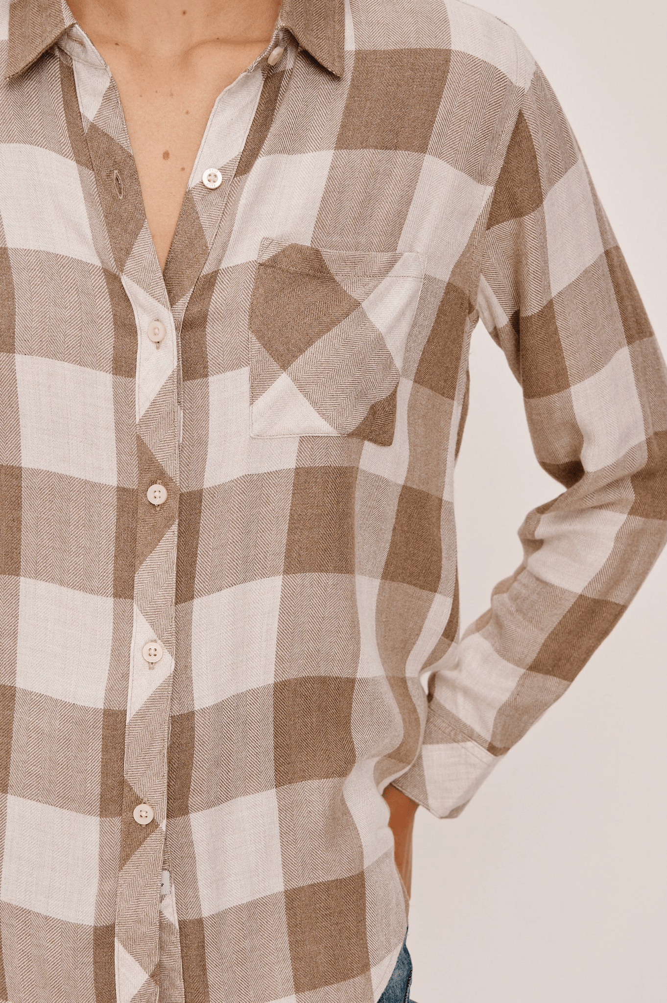 Young Ideas & Henmores - Hunter Checked Shirt - Dove Brown - XS
