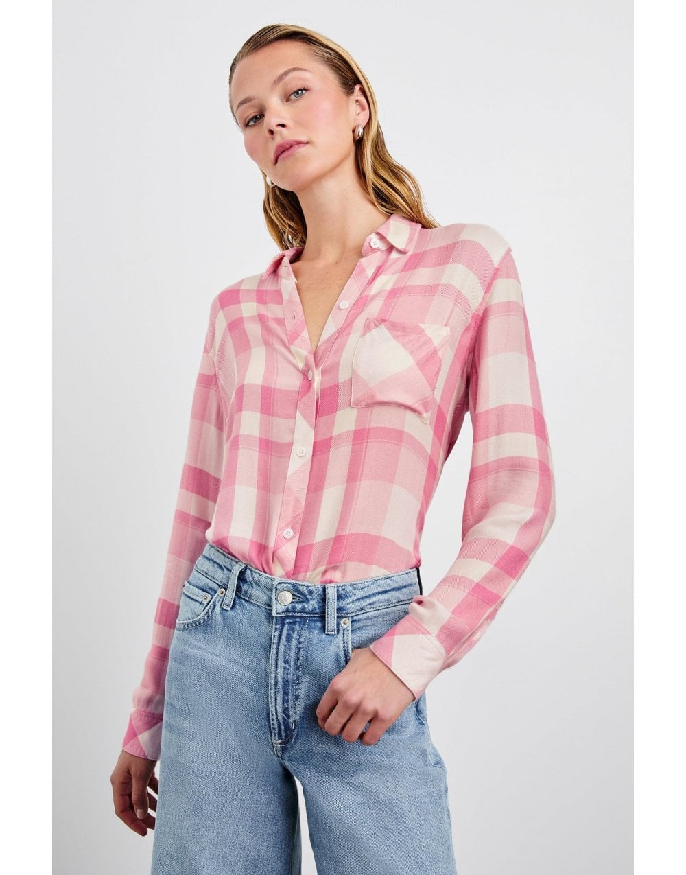 Young Ideas/Henmores - Hunter Checked Shirt - Ivory Rose - XS