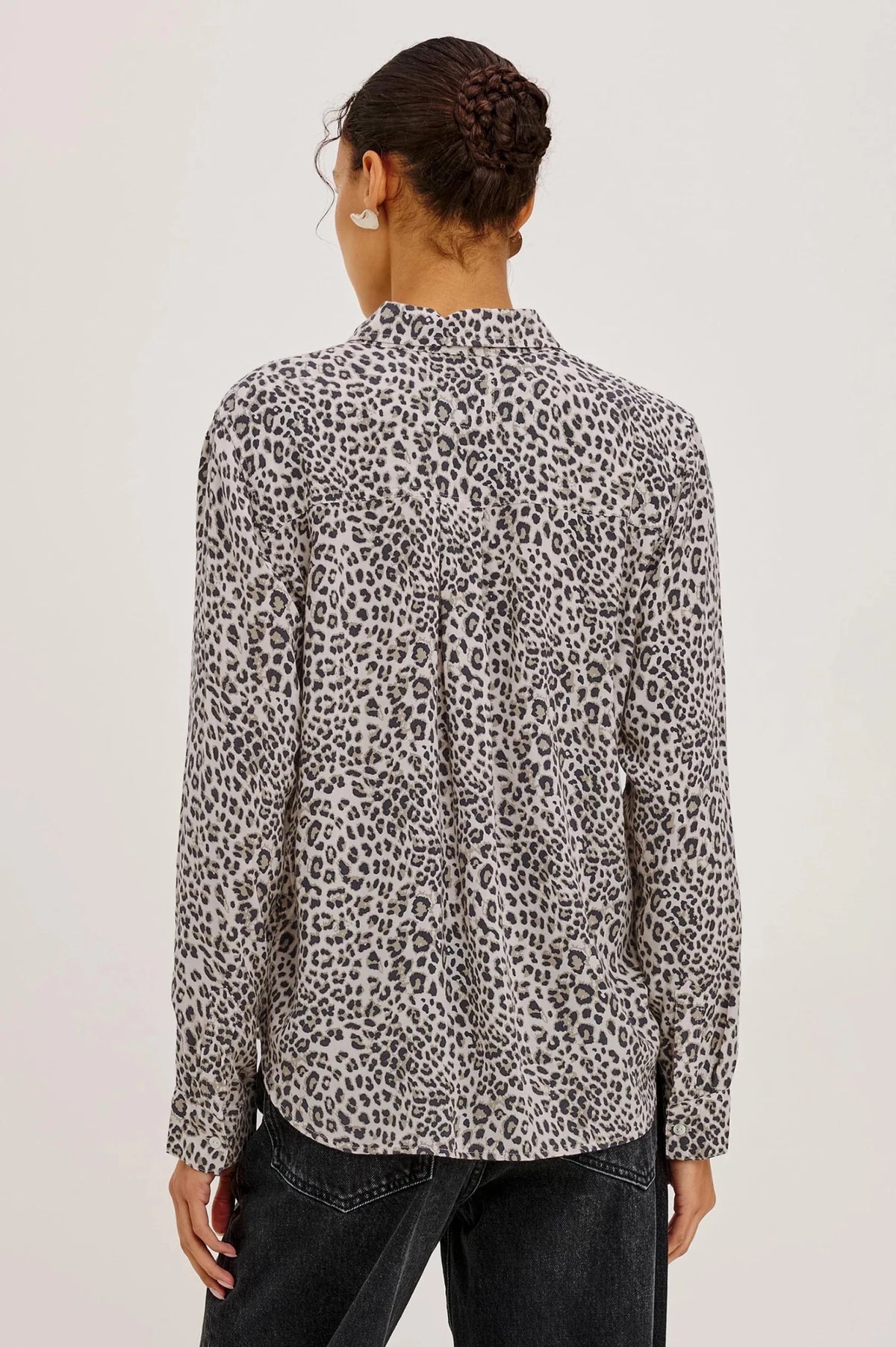 Young Ideas & Henmores -Josephine Cheetah Print Shirt -Ecru Print -S