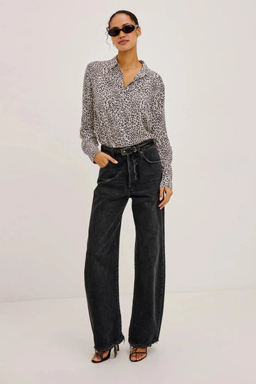 Young Ideas & Henmores -Josephine Cheetah Print Shirt -Ecru Print -S