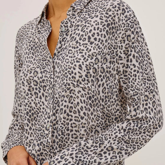 Young Ideas & Henmores -Josephine Cheetah Print Shirt -Ecru Print -S