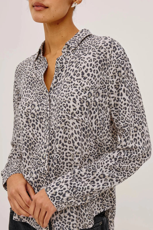 Young Ideas & Henmores -Josephine Cheetah Print Shirt -Ecru Print -S