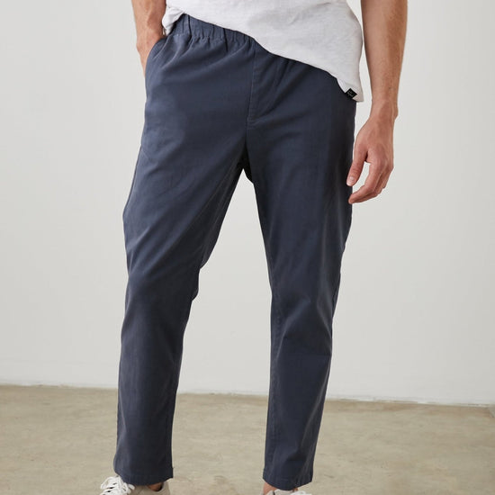 Young Ideas & Henmores - Julian Relaxed Slim Fit Elasticated Trousers - Faded Blue - M