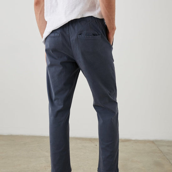 Young Ideas & Henmores - Julian Relaxed Slim Fit Elasticated Trousers - Faded Blue - M