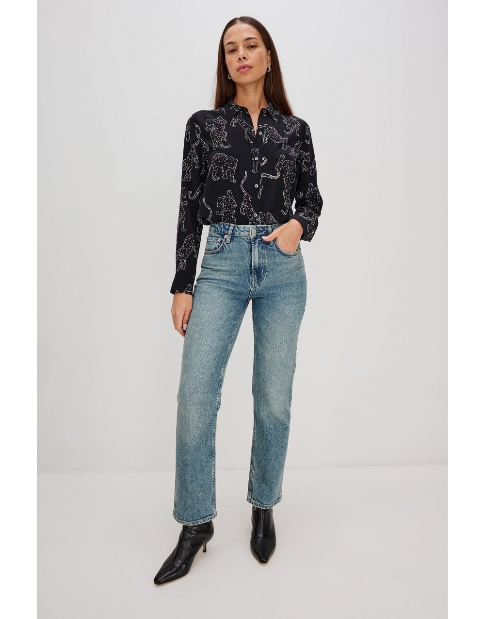 Young Ideas/Henmores - Kate Leopard Shirt - Black Jaguars - S