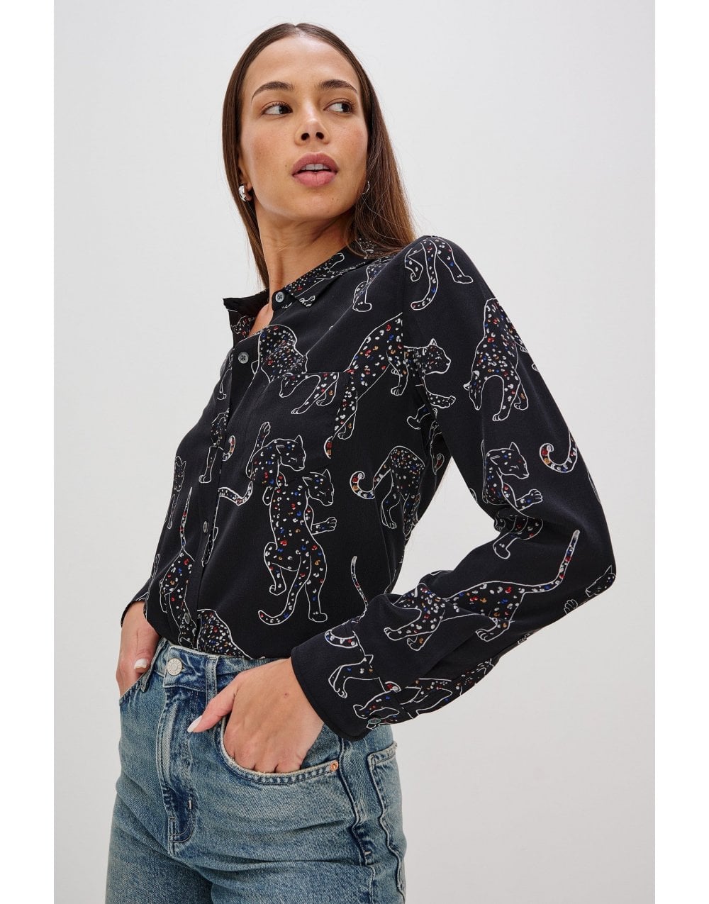 Young Ideas/Henmores - Kate Leopard Shirt - Black Jaguars - S