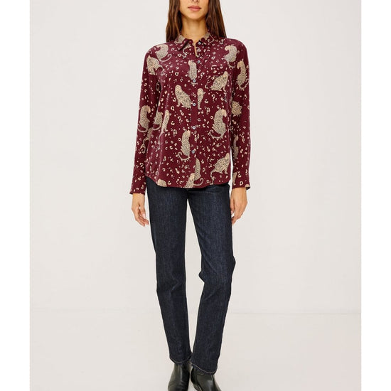 Young Ideas/Henmores - Kate Oxblood Leopard Shirt - Oxblood Leopard - S