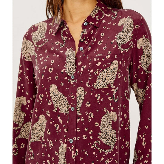 Young Ideas/Henmores - Kate Oxblood Leopard Shirt - Oxblood Leopard - S