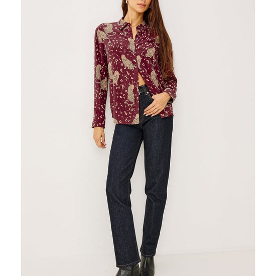Young Ideas/Henmores - Kate Oxblood Leopard Shirt - Oxblood Leopard - S