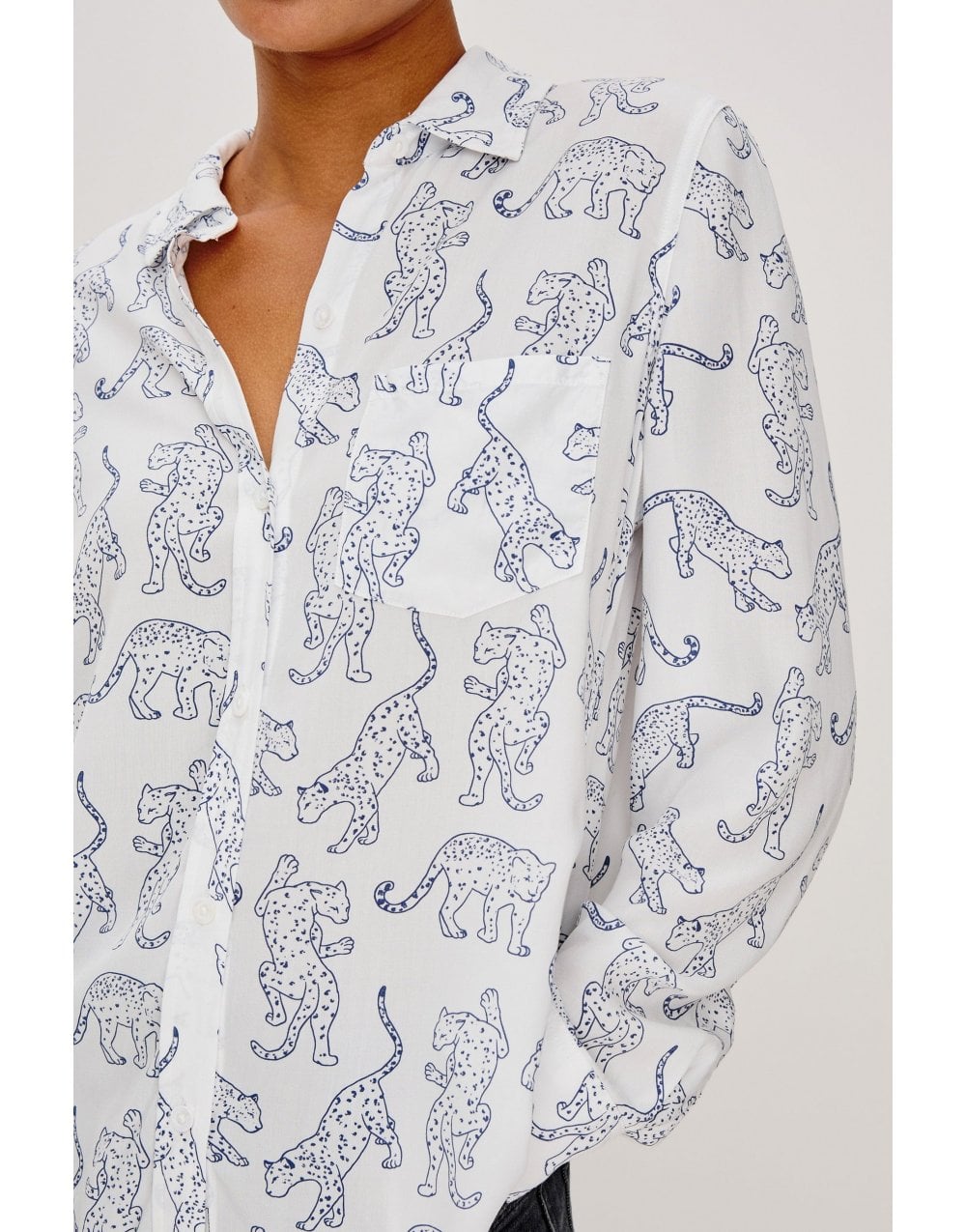 Young Ideas/Henmores - Kathryn Jaguar Shirt - Cobalt Jaguar - S