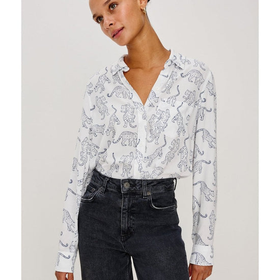 Young Ideas/Henmores - Kathryn Jaguar Shirt - Cobalt Jaguar - S