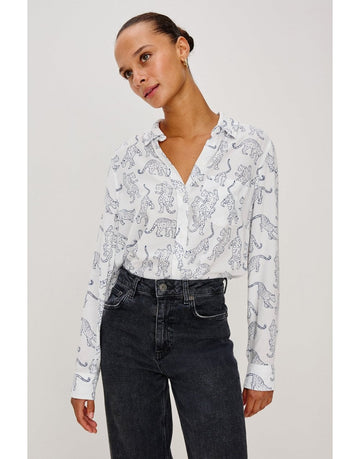 Young Ideas/Henmores - Kathryn Jaguar Shirt - Cobalt Jaguar - S