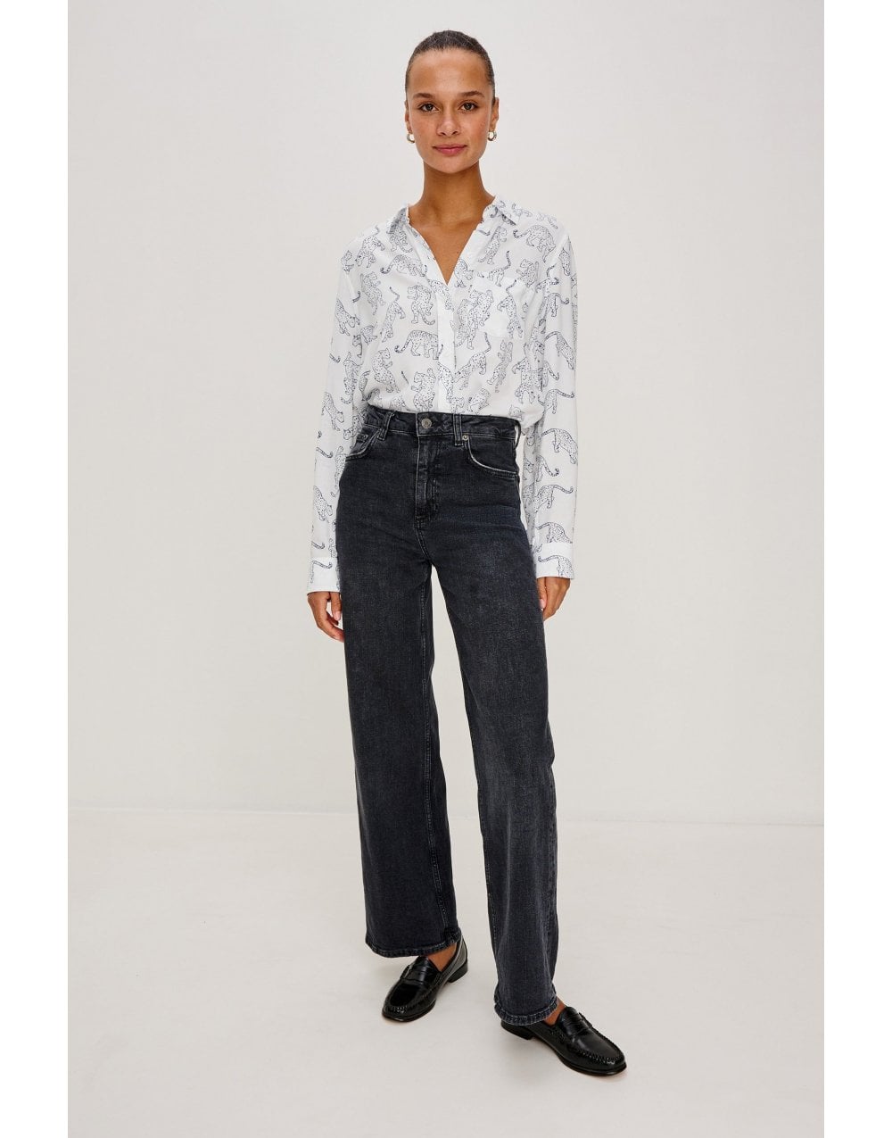 Young Ideas/Henmores - Kathryn Jaguar Shirt - Cobalt Jaguar - S